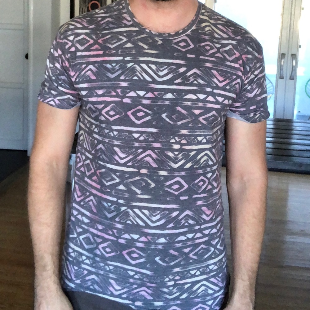 Topman psychedelic patterned grey men’s T-shirt